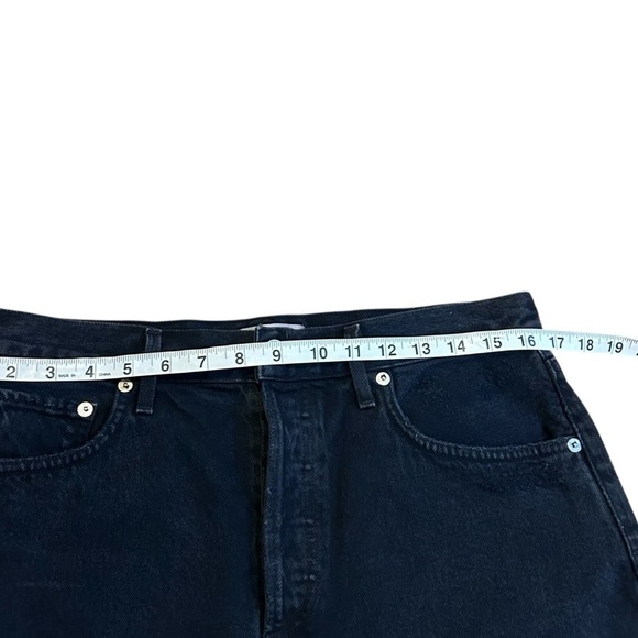 AGOLDE Quinn High Rise Black Denim Mini Skirt- Size 30 - Picture 11 of 11